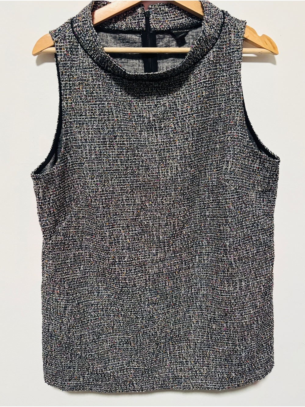 Ann Taylor Tweed Sleeveless Top XL